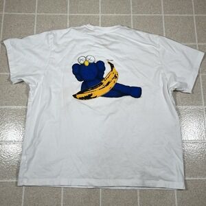 UNIQLO‎ UT KAWS + Andy Warhol Banana White Graphic Short Sleeve T-Shirt 3XL